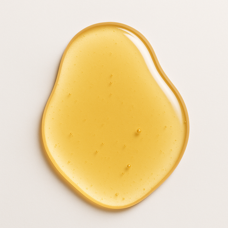 Macadamia Nut Oil drop, key active in Lebubè hybrid skincare-infused makeup to moisture and reinforce skin barrier by mimicking skin’s natural oils.