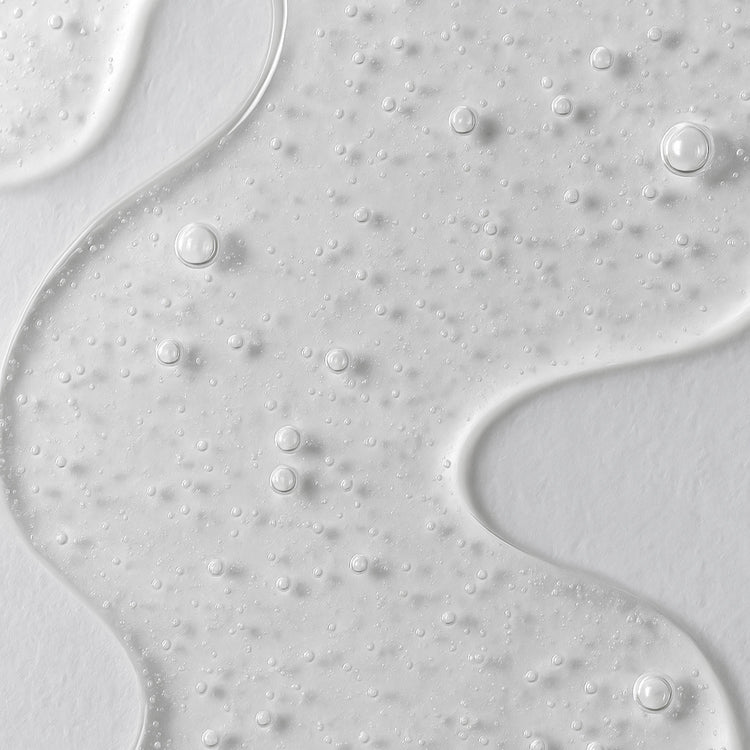 Close-up of peptides and tripeptides, key actives in Lebubèvegan hybrid cosmetics for plump, elastic and healthy skin