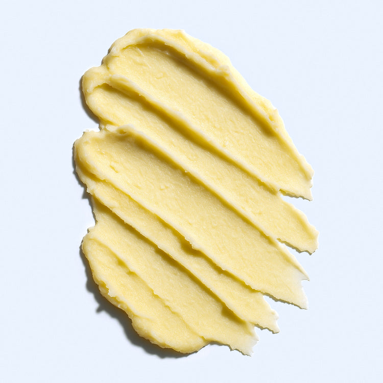 Shea Butter cream, key active in Lebubè hybrid skincare-infused makeup to hydrate, soothe and protect the skin barrier