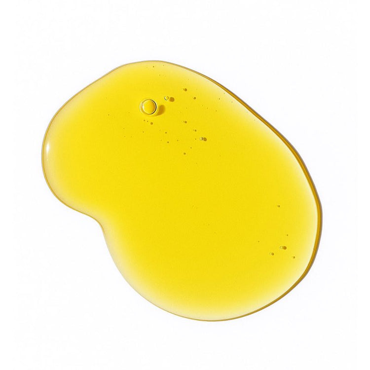 Yellow gel-like Camellia Japonica oil, key in Lebubè makeup with skincare benefits for its soothing and hydrating properties