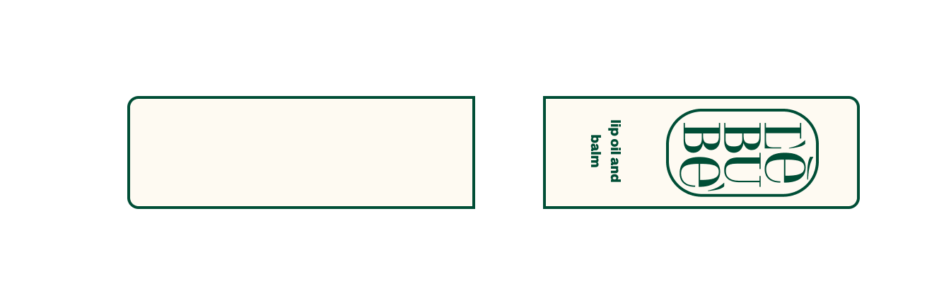 Graphics of Lebubè vegan, nourishing and hydrating lip treatment for dry lips showing the material breakdown of its packaging