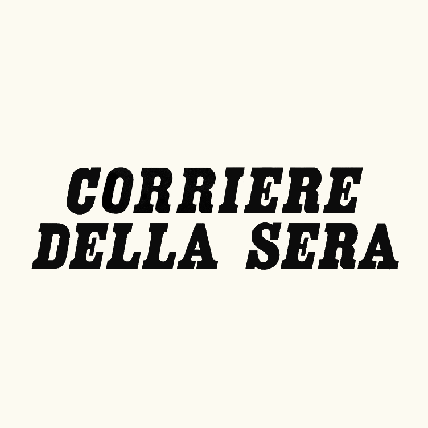 Logo of Corriere della Sera, which featured Lebubè clean and vegan makeup with skincare benefits made in Italy in an article