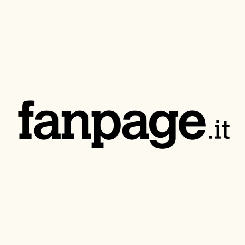 Logo of fanpage.it, which featured Lebubè vegan cruelty free hybrid cosmetics and makeup with skincare benefits in an article