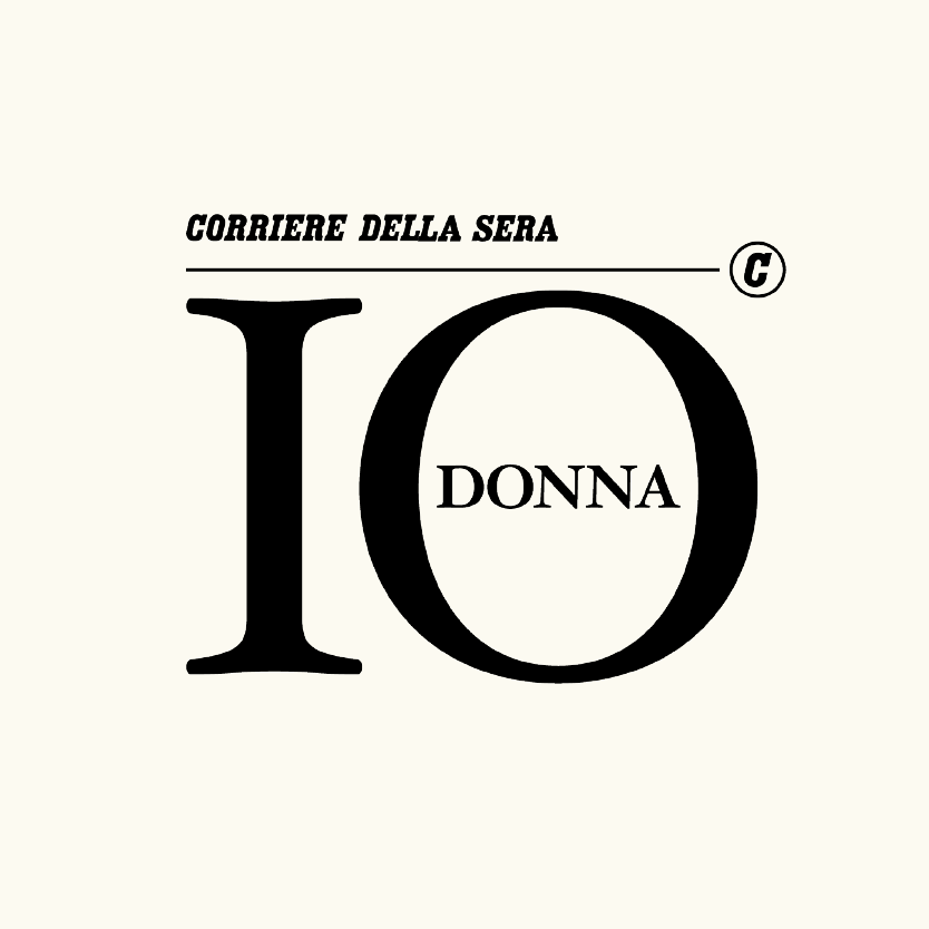 Logo of iO Donna by Corriere della Sera, which featured Lebubè vegan, cruelty free and clean hybrid cosmetics in an article