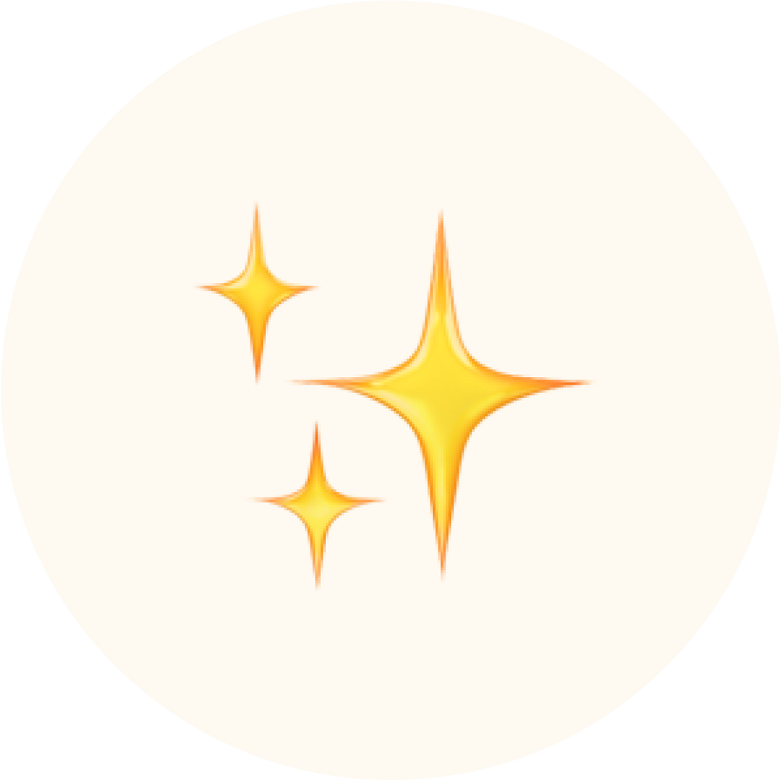 3 yellow star-shaped sparkles on white background symbolizing Lebubè 2 in 1 multifuncional makeup to simplify beauty routine